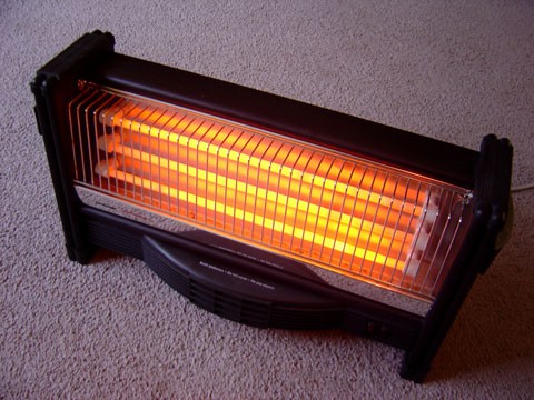 space heater heating unit in home