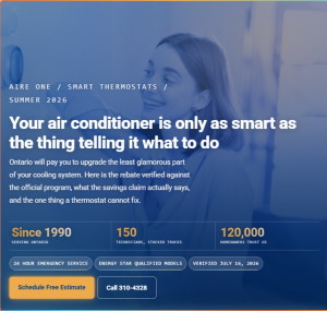 Smart thermostats improving summer air conditioning in an Ontario home
