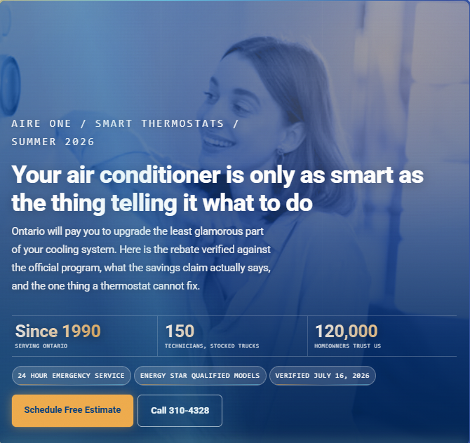 Heat pump and smart cooling upgrade for Ontario homes